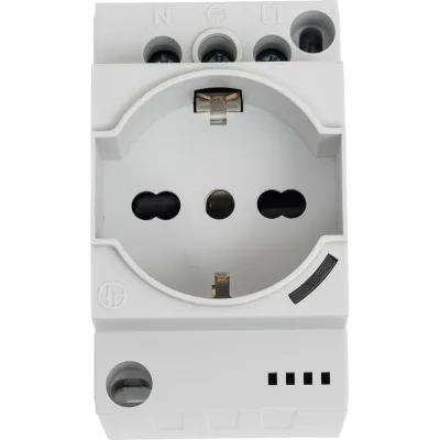 Розетки для электрических шкафов Finder тип Schuko + Bipasso 10/16 A, категория защиты IP 20, LED, цвет серый, 7U.00.8.230.0010 7U0082300010