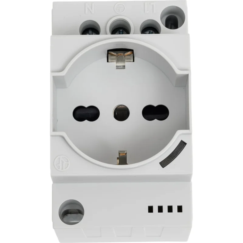 Розетки для электрических шкафов Finder тип Schuko + Bipasso 10/16 A, категория защиты IP 20, LED, цвет серый, 7U.00.8.230.0010 7U0082300010
