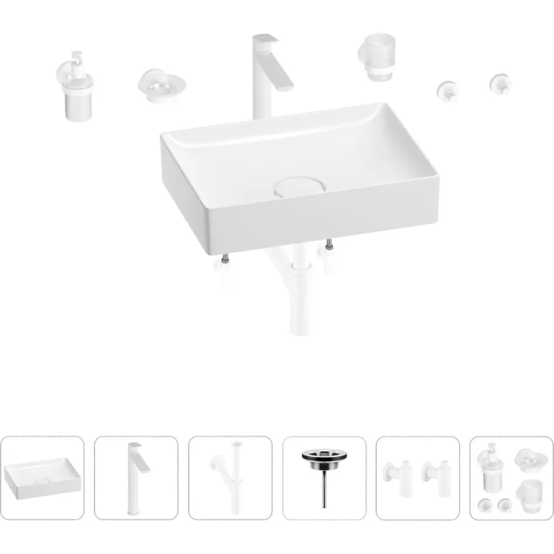 Раковина для ванной Wellsee Pure BY Wellsee в наборе 9 в 1 201006415