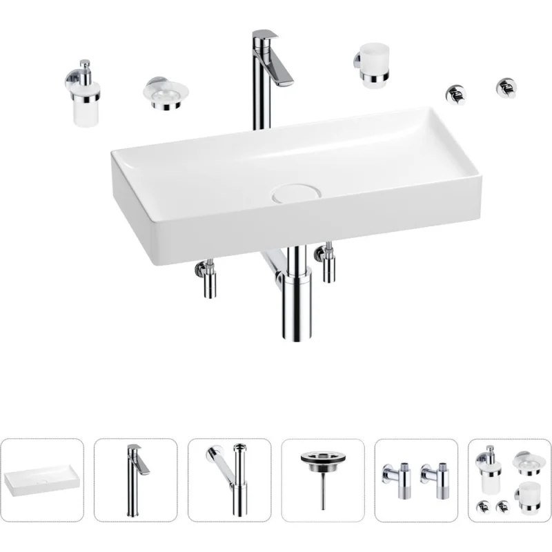 Раковина для ванной Wellsee Pure BY Wellsee в наборе 9 в 1 201006451