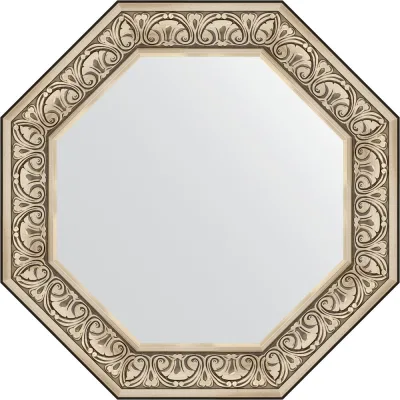Зеркало EVOFORM в багетной раме - барокко серебро 106 mm (75x75 cm) 7383