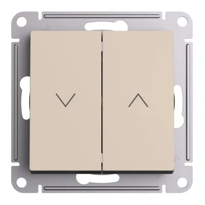 Выключатель жалюзи Systeme Electric AtlasDesign двухклавишный встраиваемый песочный (ATN001219)