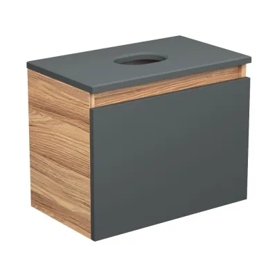 Тумба подвесная под раковину Bau Dream Blackwood 50 Bauedge 1 ящик графит BD1050-BL