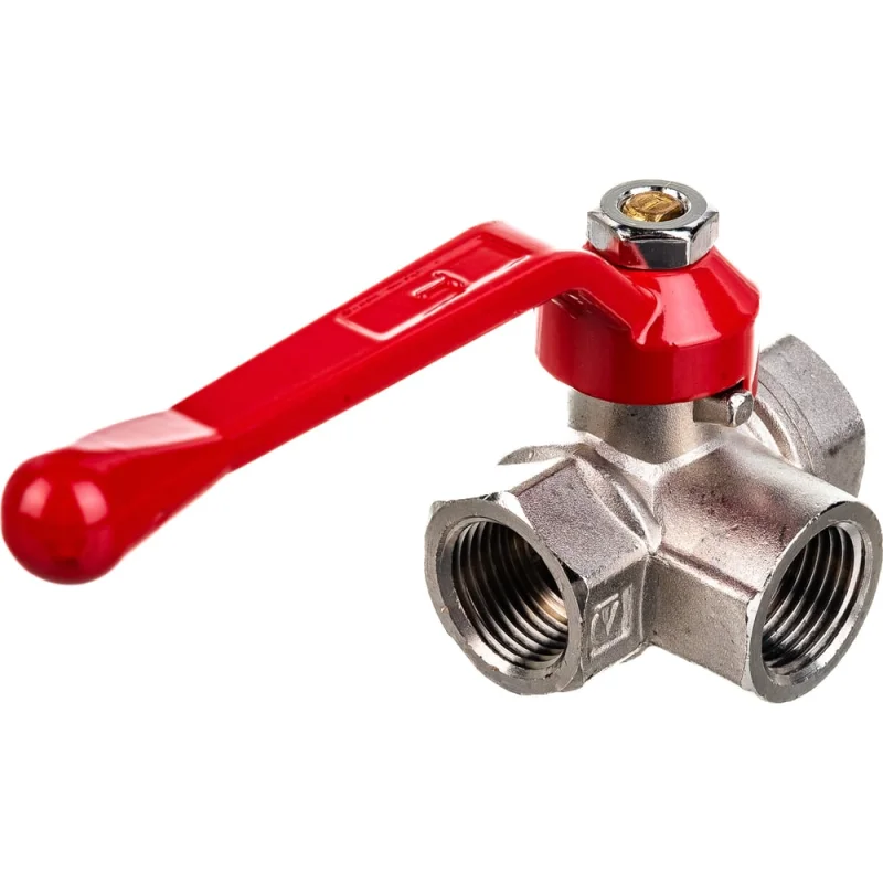 Шаровой трехходовой кран VALTEC тип Т 1/2 вн.-вн.-вн. VT.361.N.04