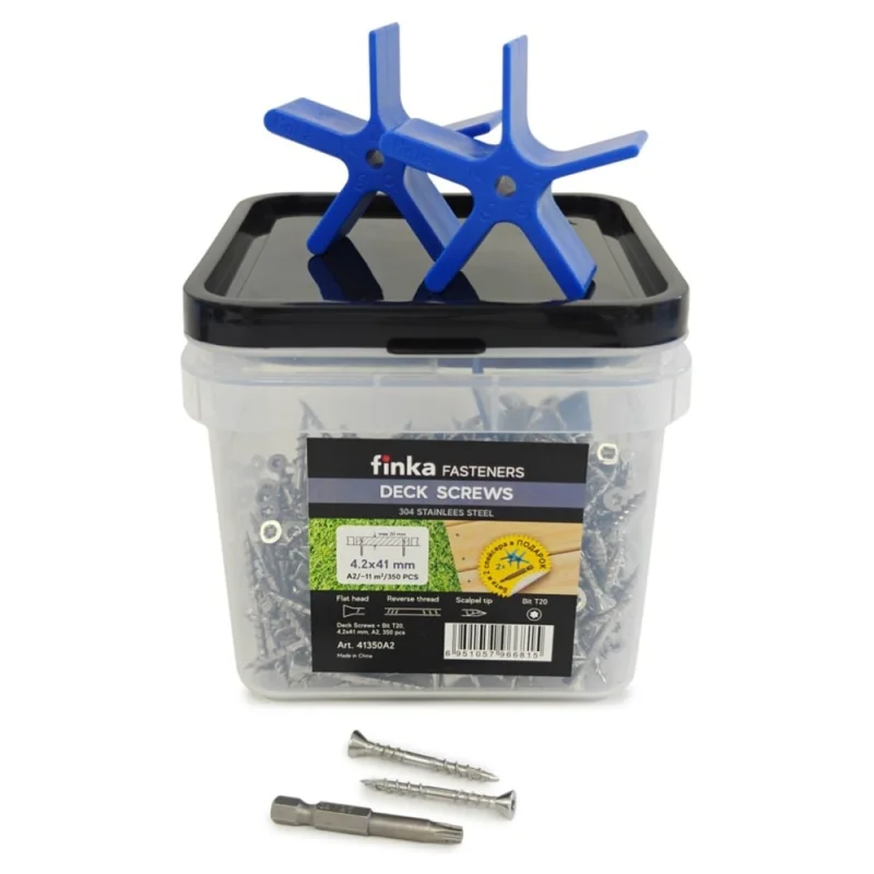 Саморезы Deck Screws A2 4,2x41 mm T20 (350 шт) Finka 41350A2