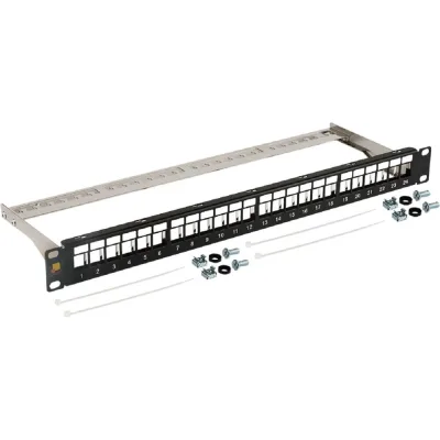 Патч-панель наборная LANMASTER 19", экранированная, 24 порта, 1U, LAN-PPN24OK-STP