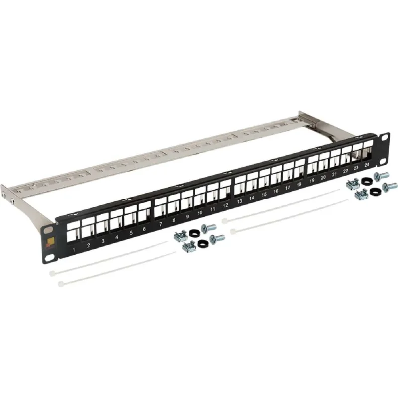 Патч-панель наборная LANMASTER 19", экранированная, 24 порта, 1U, LAN-PPN24OK-STP