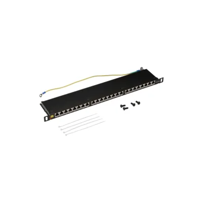 Патч-панель LANMASTER STP, 19, 24 порта RJ-45, категория 6A, 0.5U, компактная, LAN-PPC24S6A