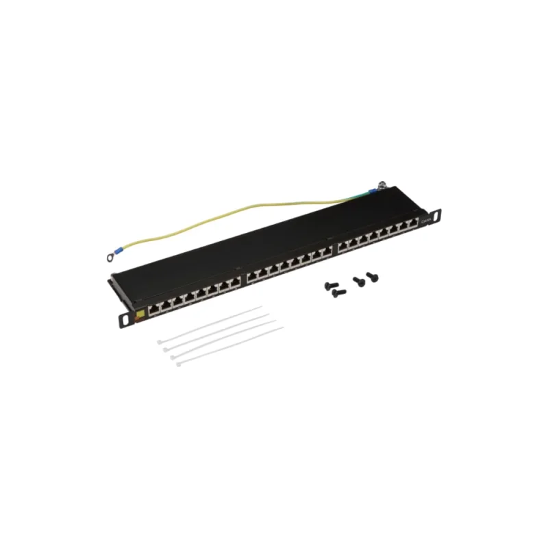 Патч-панель LANMASTER STP, 19, 24 порта RJ-45, категория 6A, 0.5U, компактная, LAN-PPC24S6A