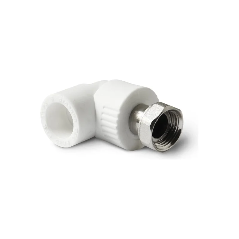 Угольник с накидной гайкой PRO AQUA PP-R белый 25 мм 3/4" PA29214b