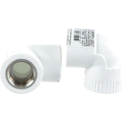 Комбинированный угольник PRO AQUA PP-R ВР белый, 32 мм, 3/4" PA26016Pb