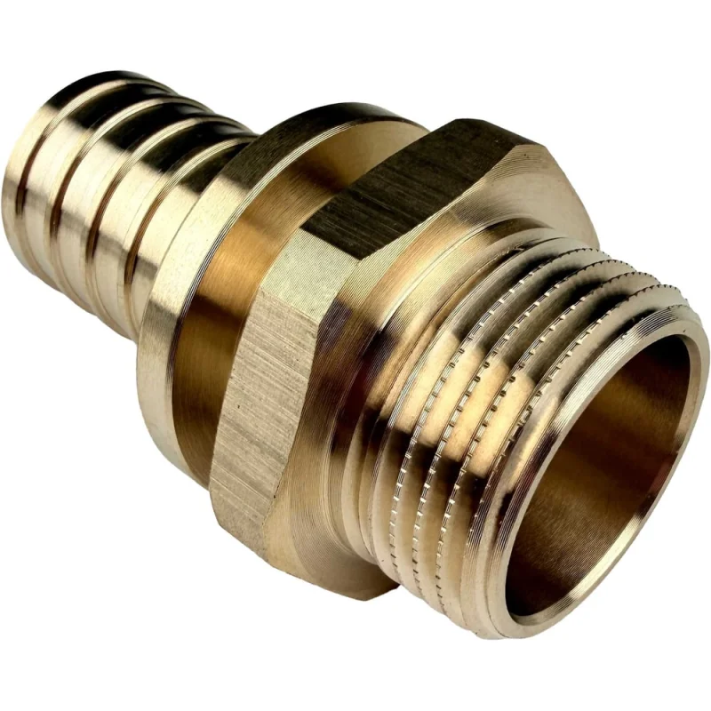 Муфта для PE-X/PE-RT труб аксиальная РОС латунь Дн 32х1 НР (130-1247) R0345079