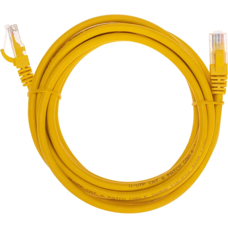 Патч-корд U/UTP REXANT CAT 6, RJ45-RJ45, 26AWG, LSZH, желтый, 3м 02-0295-3