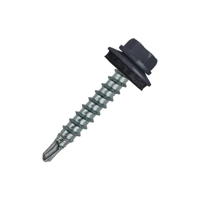 Саморез кровельный Stalmax LSR-W 4,8х19 (RAL 7024) сверло №2 для металлической обрешетки с EPDM шайбой (арт. 10298) оцинкованная сталь (уп. 250 шт) 10298-023