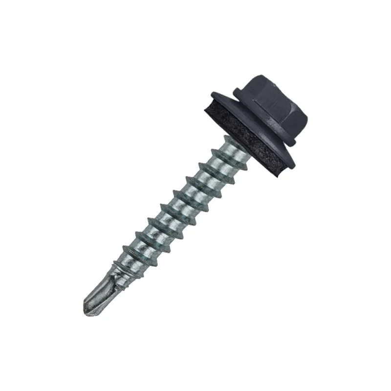 Саморез кровельный Stalmax LSR-W 4,8х19 (RAL 7024) сверло №2 для металлической обрешетки с EPDM шайбой (арт. 10298) оцинкованная сталь (уп. 250 шт) 10298-023