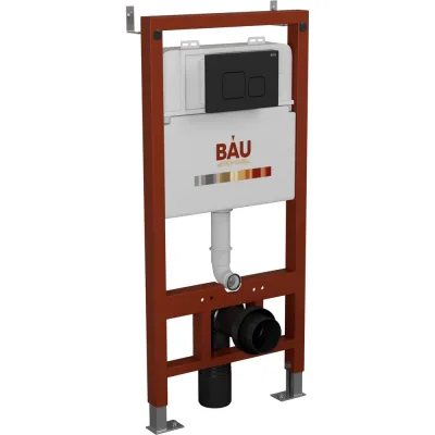 Инсталляция Bauedge BAU PRO для подвесного унитаза с клавишей смыва BAU Soul, черная матовая Q111300-Q00015