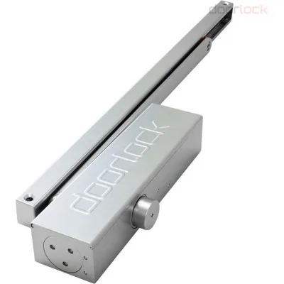 Доводчик Doorlock DL345S/N BC DA HO EN1-4 со скользящей тягой серебристый, с регулируемыми функциями тормоза открывания и задержки закрывания 75582