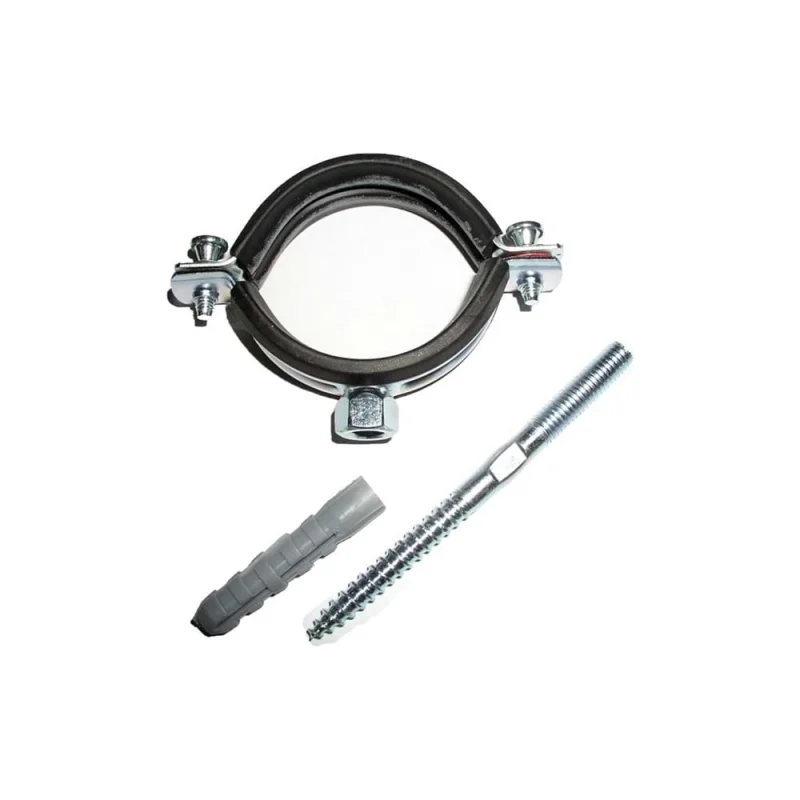 Оцинкованный хомут с резиновым уплотнителем MasterProf 1/2", M8, с шурупом и дюбелем ИС.140016