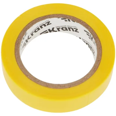 Изолента ПВХ KRANZ 0,13х15 мм, 10 м, желтая KR-09-2002