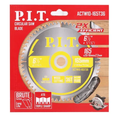 Диск пильный по дереву P.I.T. 165x30/20x2.2 мм 36T, тип зуба ATB ACTW10-165T36