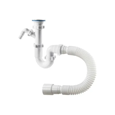 Прямоточный сифон ORIO 1 1/2x40, с одним отводом, с гибкой трубой 40-40/50 S-41059