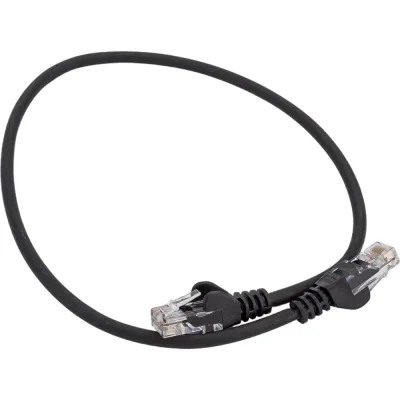 Патч-корд LANMASTER RJ45 - RJ45, 4 пары, UTP, категория 5е, 0.5 м, черный, LSZH, LAN-PC45/U5E-0.5-BK