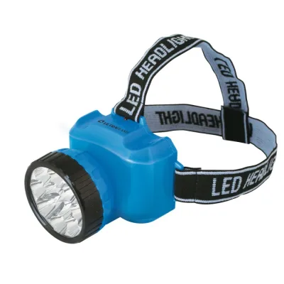 Налобный аккумуляторный фонарь, 220В, голубой, 12LED, 2 режима, пластик Ultraflash LED5361 12420