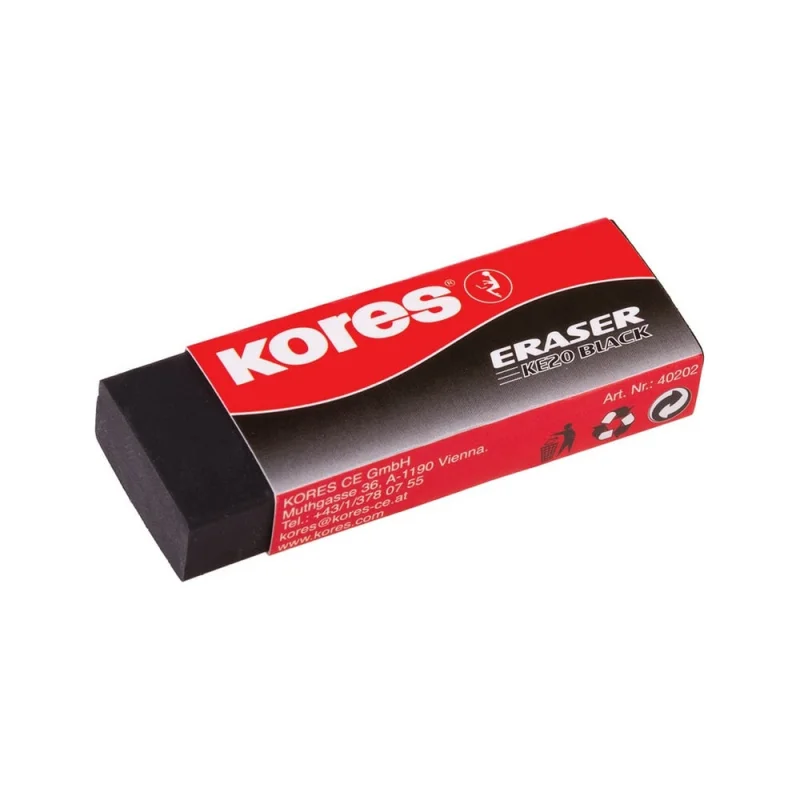 Ластик Kores 2 шт в упаковке черные 456679