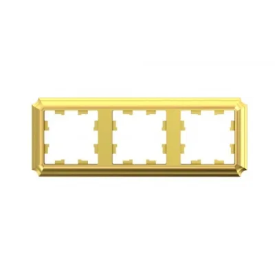 Рамка Systeme Electric AtlasDesign Antique трехместная золото (ATN101603)