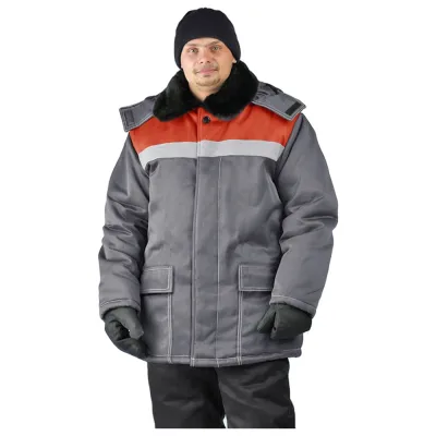 Зимняя куртка URSUS УРАЛ темно-серая/красная, КУР802-333; 60-62, 170-176