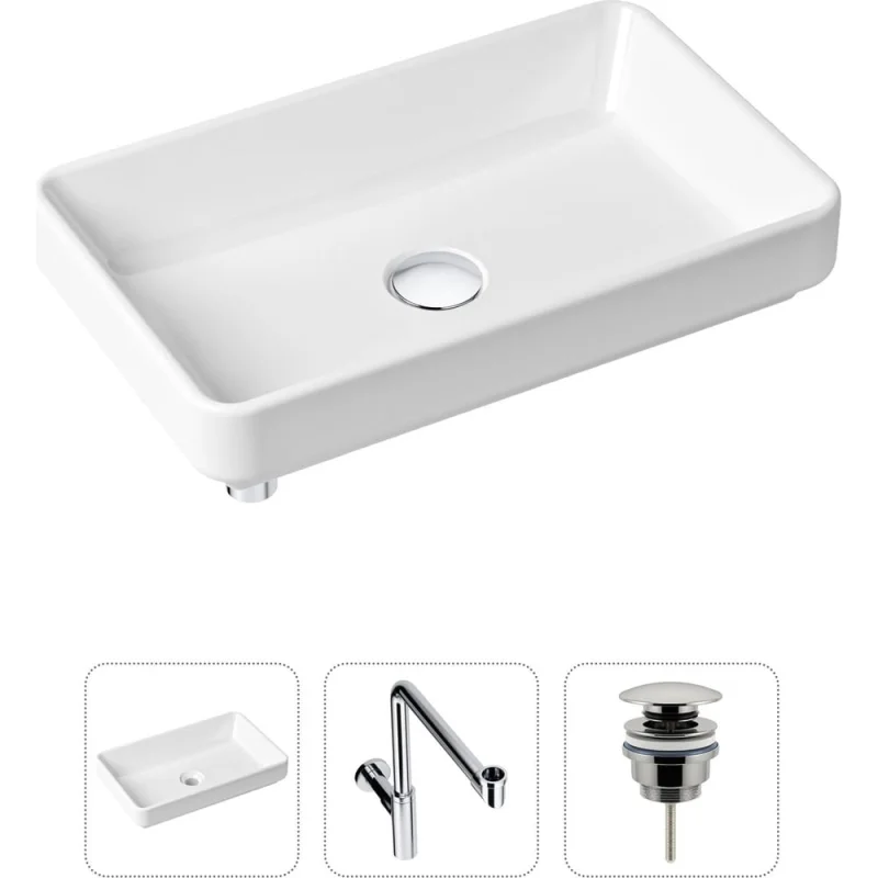 Накладная раковина для ванной Lavinia Boho Bathroom Sink Slim в комплекте 3 в 1 21520154