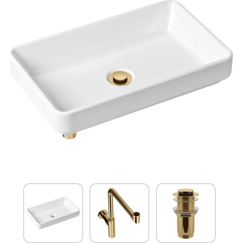Накладная раковина для ванной Lavinia Boho Bathroom Sink Slim в комплекте 3 в 1 21520157