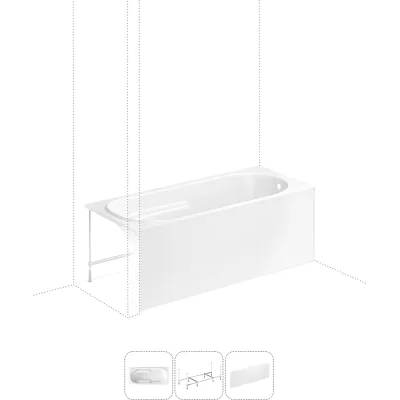 Акриловая ванна 160х75 с каркасом и экраном Lavinia Boho Bristol в наборе 3 в 1 S2-35020060