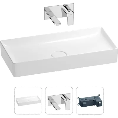 Раковина для ванной Wellsee Pure BY в наборе 2 в 1 201000746