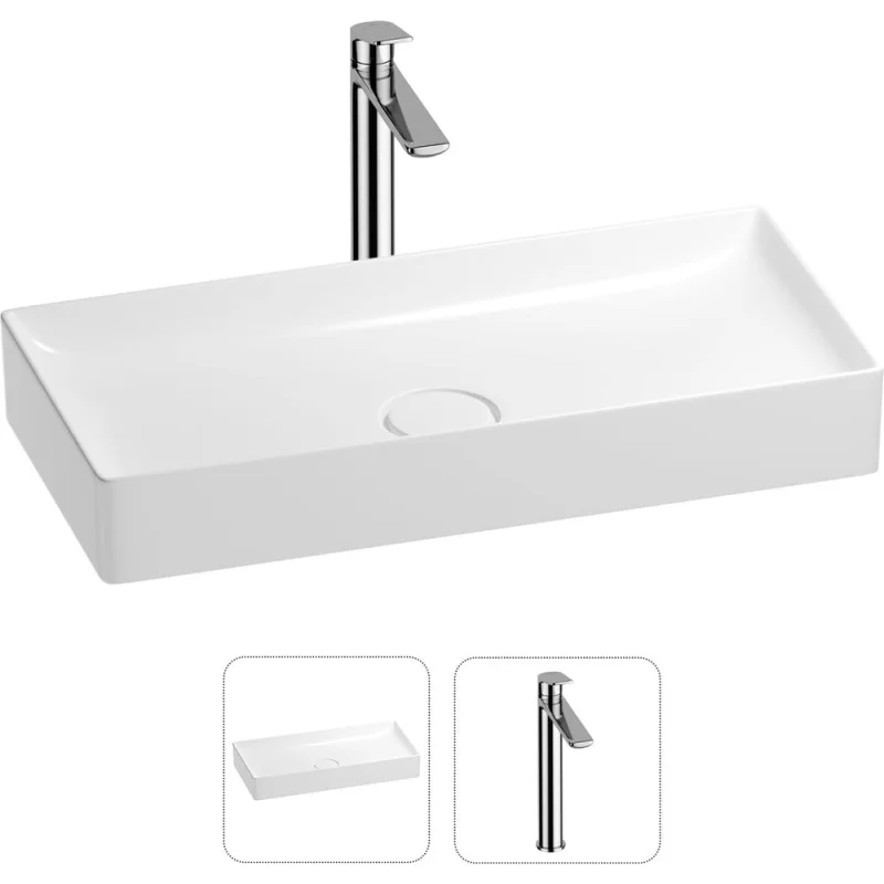 Раковина для ванной Wellsee Pure BY в наборе 2в1 201000736