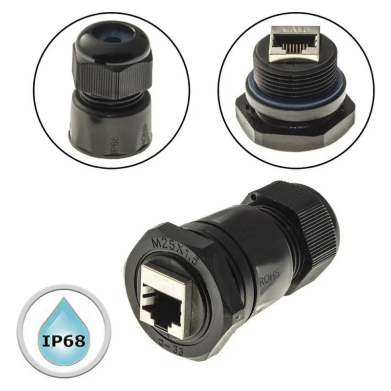 Разъем RUICHI RJ45M25Z1-6B 107890